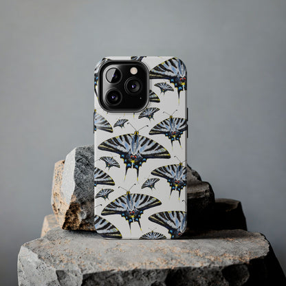 Light Blue Swallowtail Butterflies Watercolor Illustrated Pale Blue Tough Phone Case | Various Models