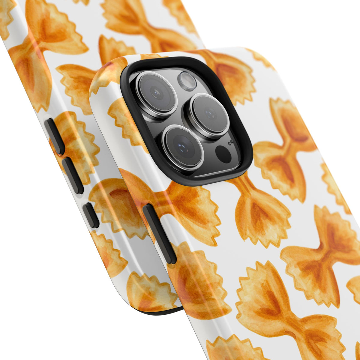 Tossed Farfalle Bow Tie Pasta Watercolor Illustrated White Tough Phone Case | Various Models