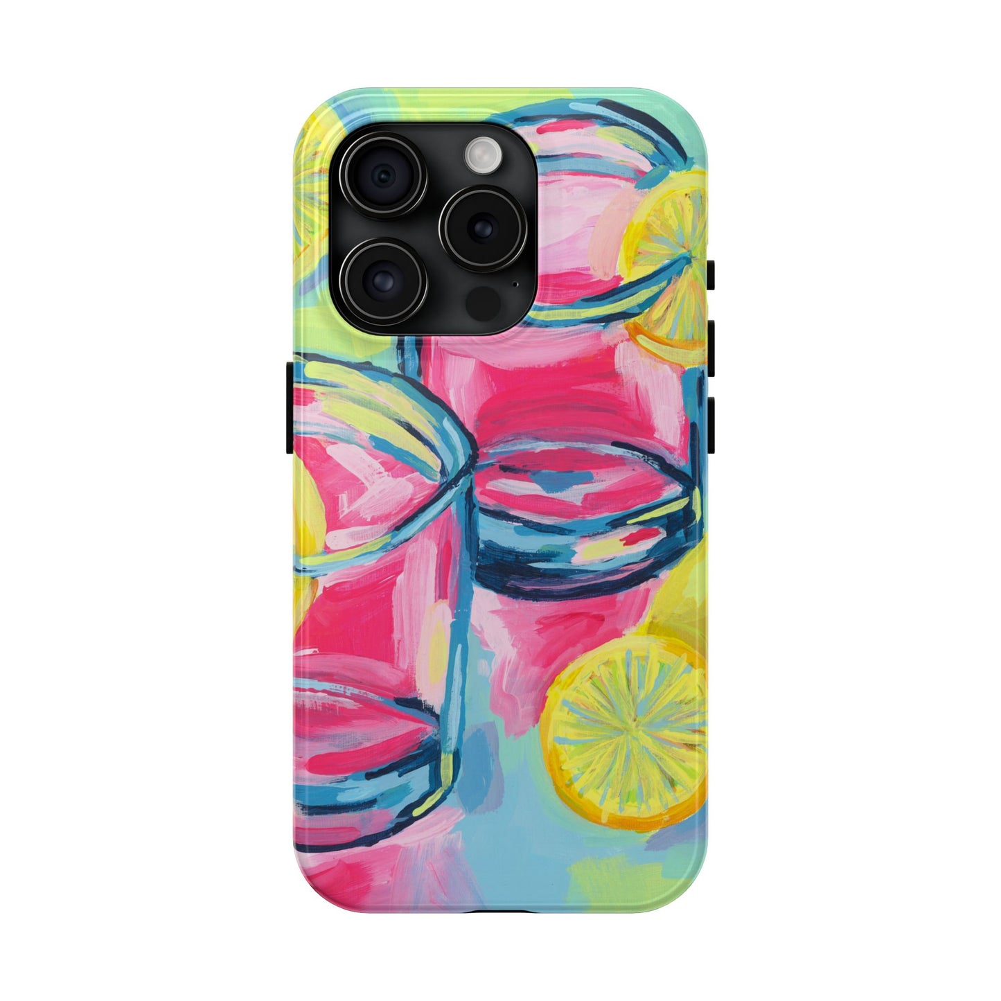 Pink Lemonade Abstract Acrylic Cocktails Tough Phone Case | Various Models Available