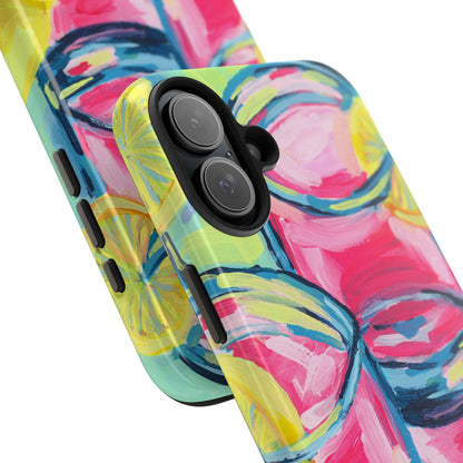 Pink Lemonade Abstract Acrylic Cocktails Tough Phone Case | Various Models Available