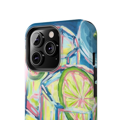 Pink Lime Green Yellow Margaritas Acrylic Tough Phone Case | Various Models Available
