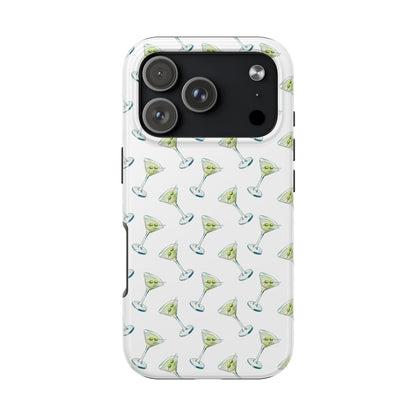 Martini Watercolor Illustrated Tossed Pattern Tough Phone Case | Various Models Available iPhone 17 Pro