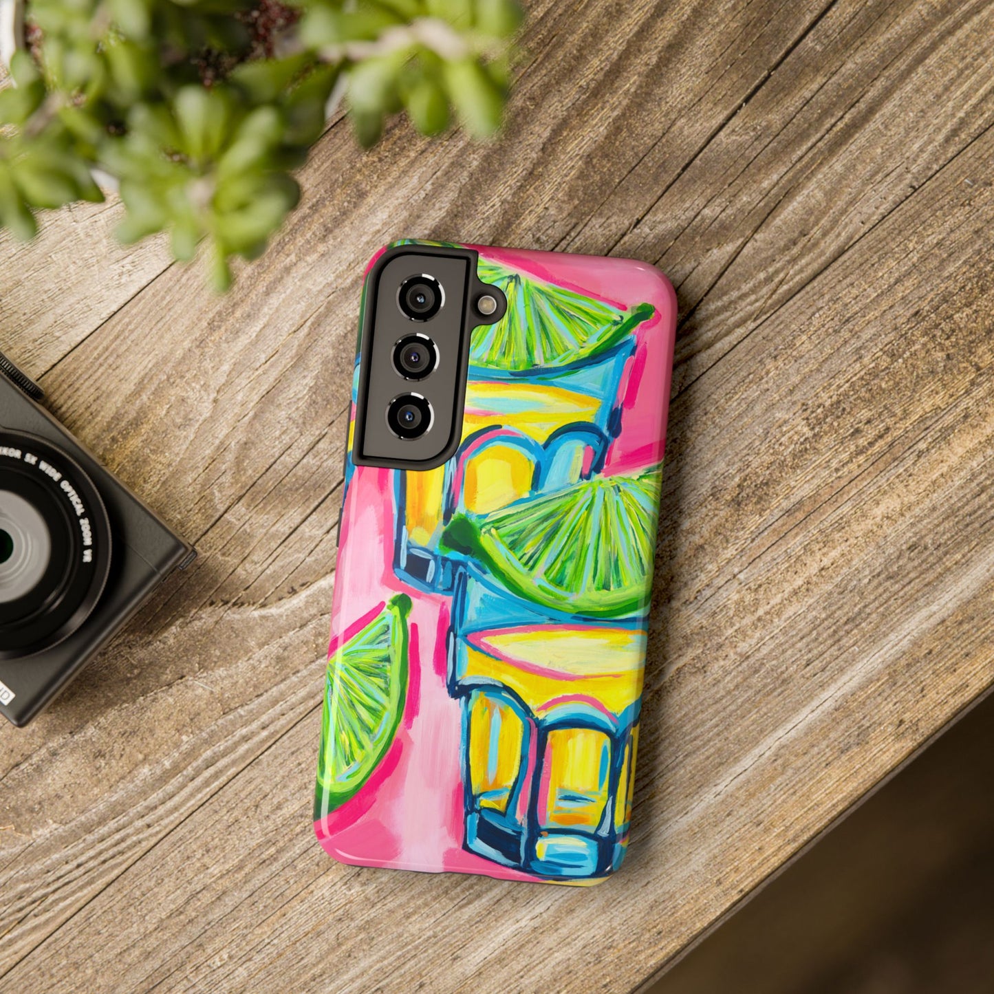 Pink Tequila Shot & Limes Acrylic Tough Phone Case | Various Models Available
