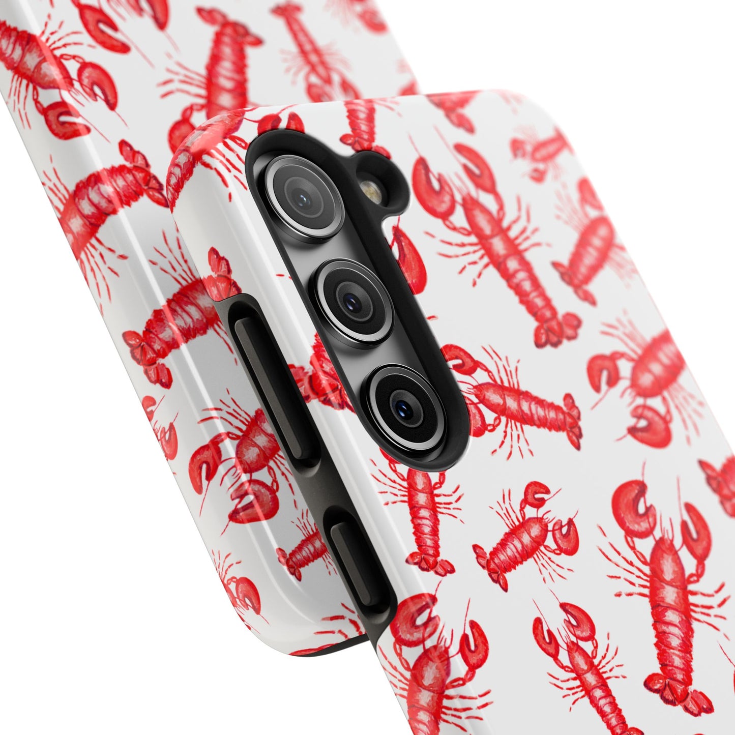 Watercolor Red Lobster Coastal Illustrated Patterned Tough Phone Case | Various Models