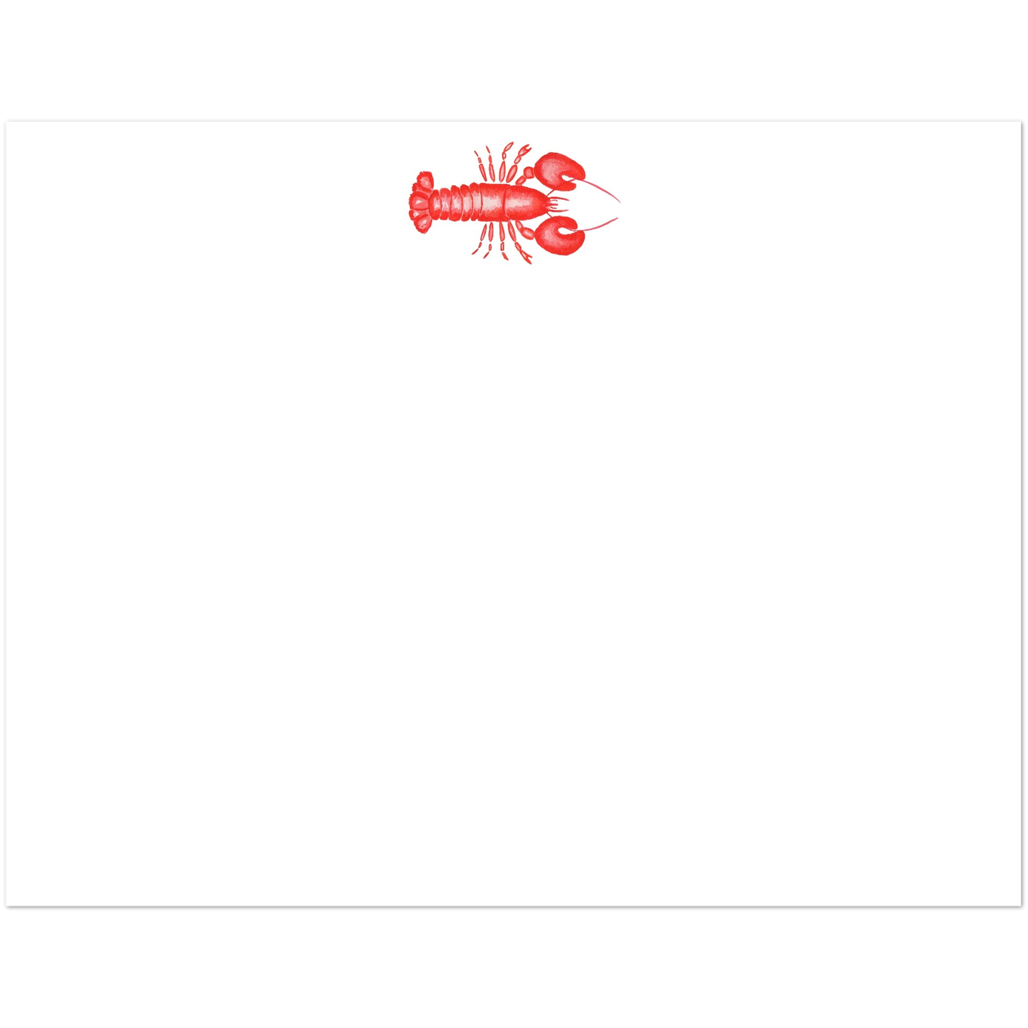 Red Lobster Watercolor Illustrated Flat Note Cards & Envelopes | Set of 10 | 2 Sizes