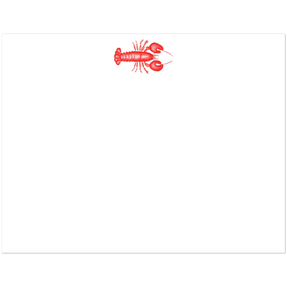 Red Lobster Watercolor Illustrated Flat Note Cards & Envelopes | Set of 10 | 2 Sizes