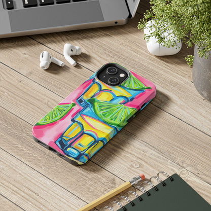 Pink Tequila Shot & Limes Acrylic Tough Phone Case | Various Models Available