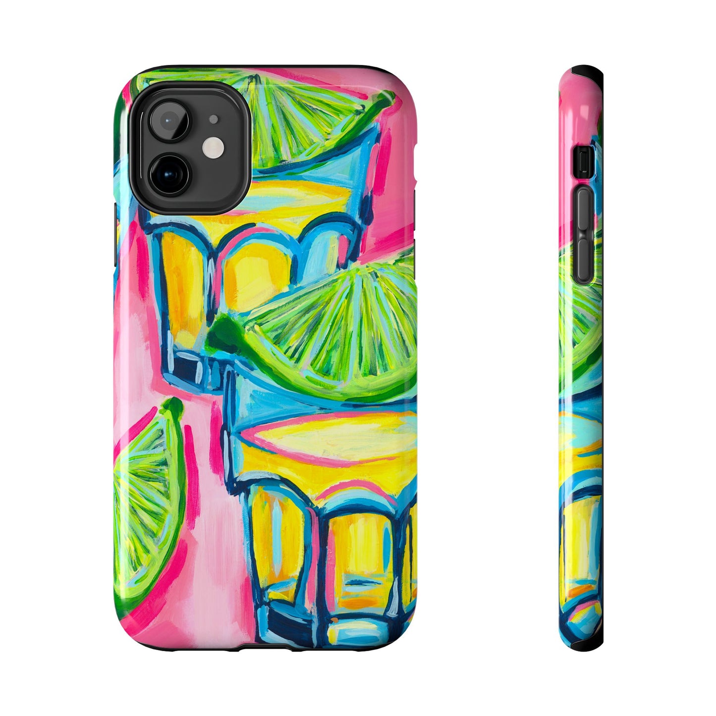 Pink Tequila Shot & Limes Acrylic Tough Phone Case | Various Models Available