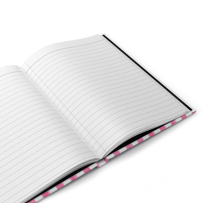 Pink Watercolor Stripes Illustrated Hardcover Journal Matte 8"x 5.75"