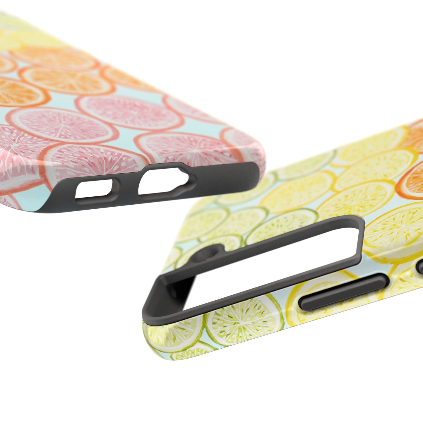 Ombré Citrus Grapefruit, Oranges, Lemons, & Limes Watercolor Illustrated Light Blue Tough Phone Case | Various Models Available