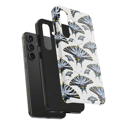 Light Blue Swallowtail Butterflies Watercolor Illustrated Pale Blue Tough Phone Case | Various Models