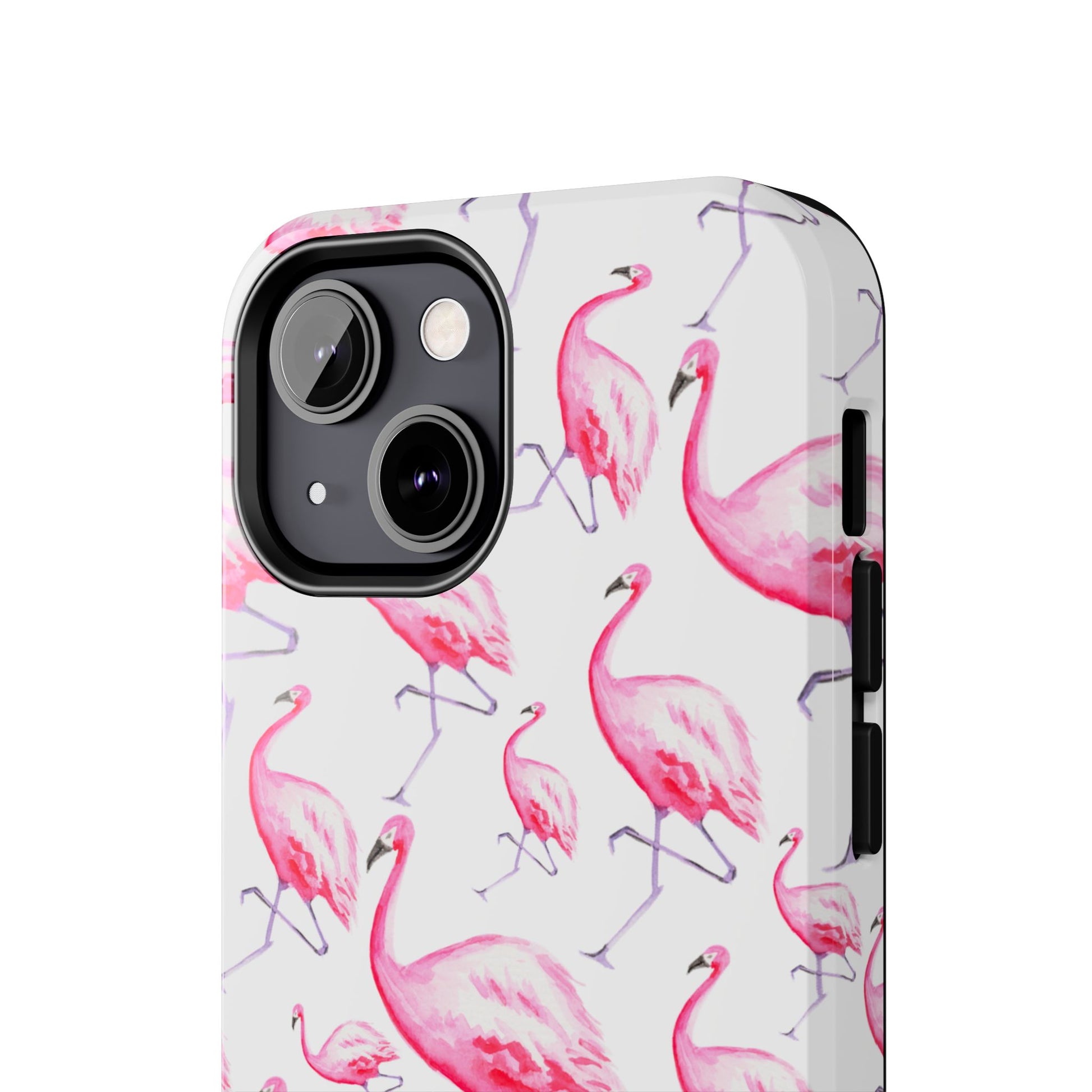 Hot Pink Flamingos Watercolor Illustrated Tossed Pattern Phone Case | Various Models