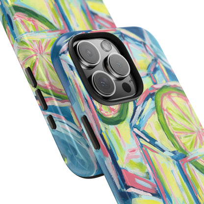 Pink Lime Green Yellow Margaritas Acrylic Tough Phone Case | Various Models Available
