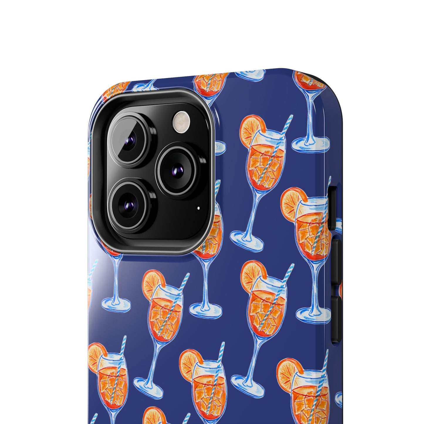Orange & Blue Aperol Spritz Watercolor Pattern Navy Tough Case | Various Models