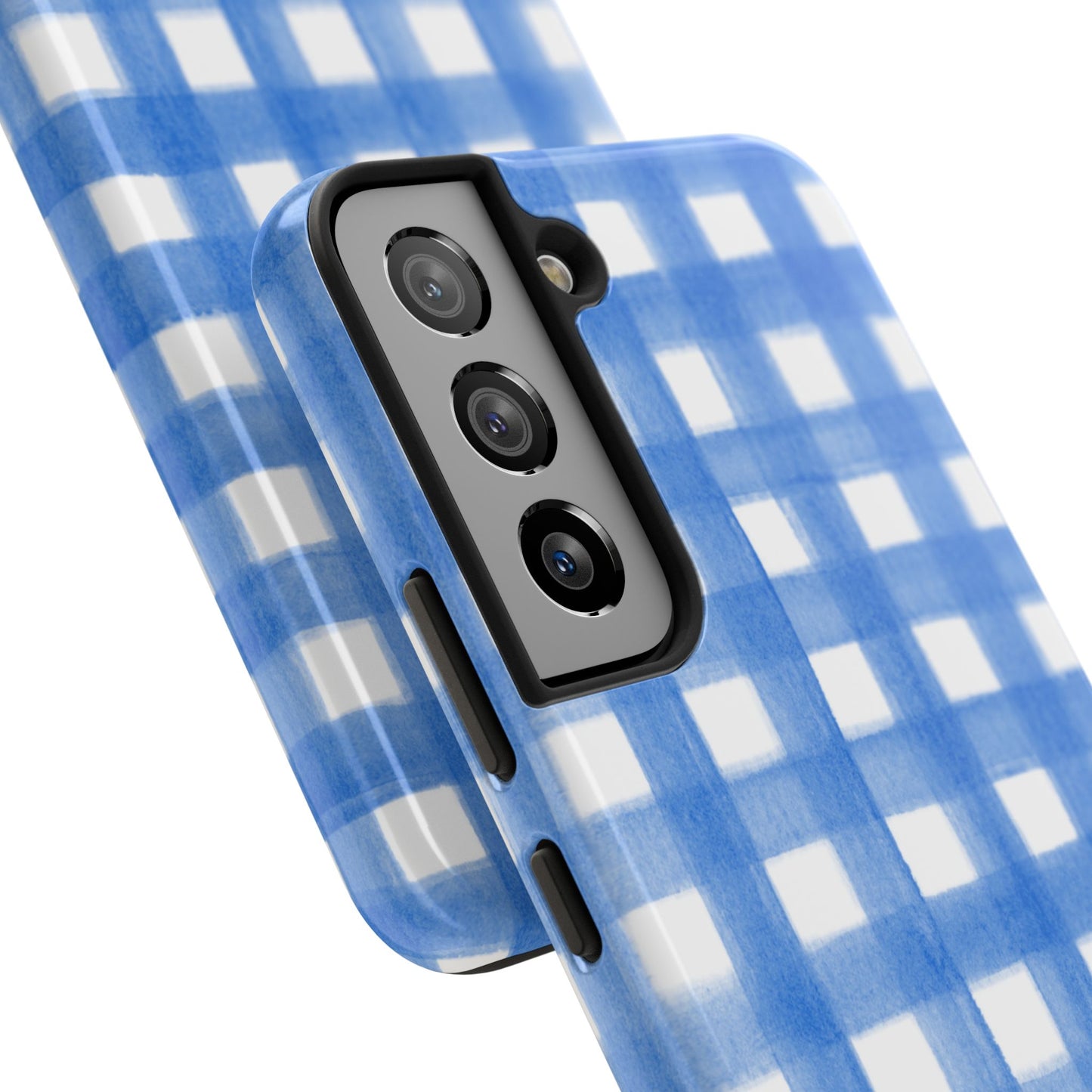 Blue Gingham Watercolor Preppy Tough Phone Case | Various models