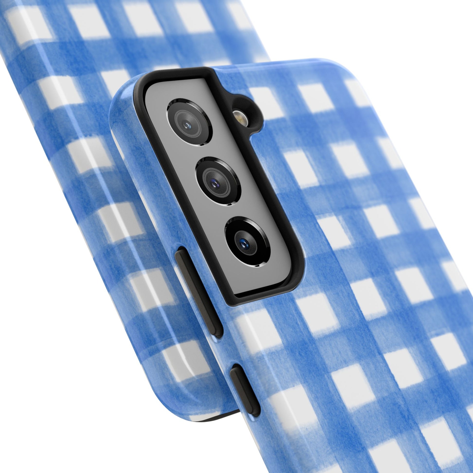 Blue Gingham Watercolor Preppy Tough Phone Case | Various models