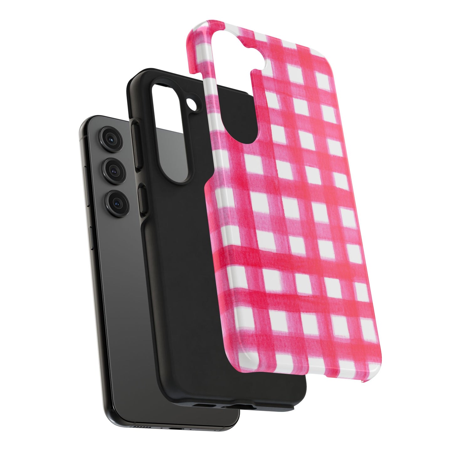 Hot Pink Gingham Watercolor Preppy Tough Phone Case | Various models