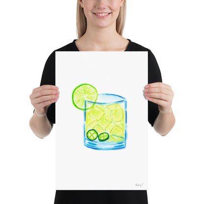 Print | Watercolor Spicy Margarita 12″×18″