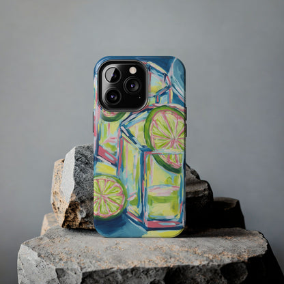 Pink Lime Green Yellow Margaritas Acrylic Tough Phone Case | Various Models Available