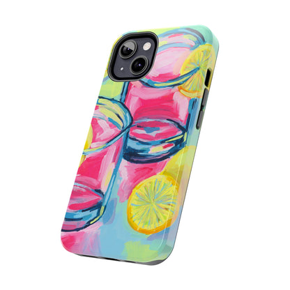 Pink Lemonade Abstract Acrylic Cocktails Tough Phone Case | Various Models Available