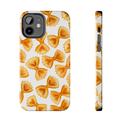 Tossed Farfalle Bow Tie Pasta Watercolor Illustrated White Tough Phone Case | Various Models iPhone 12
