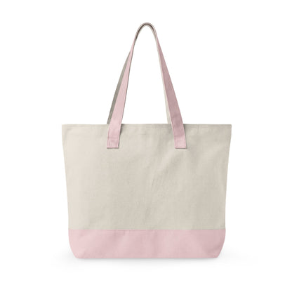 Canvas Book Tote | Pink & Green, Pink & Blue, Orange & Green Champagne Bottles Watercolor Printed Zippered Canvas Tote 18" x 14" | Various Colors