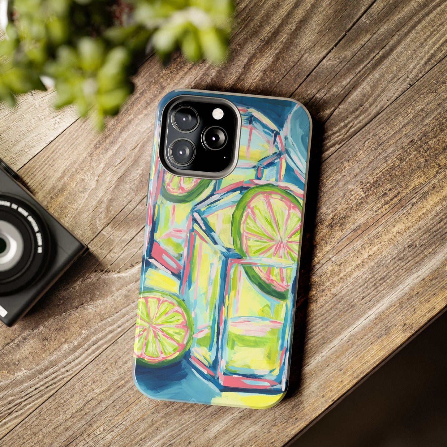 Pink Lime Green Yellow Margaritas Acrylic Tough Phone Case | Various Models Available