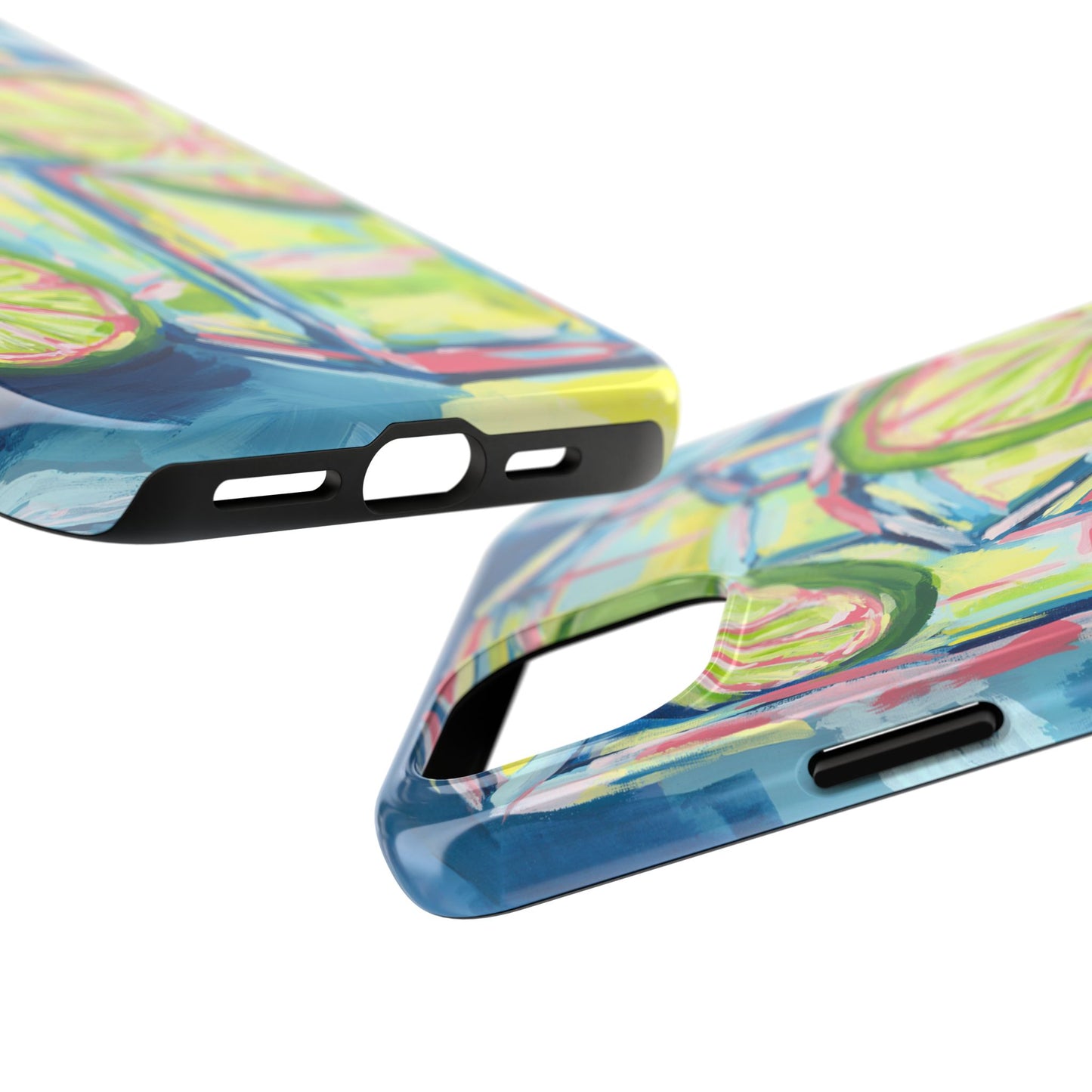 Pink Lime Green Yellow Margaritas Acrylic Tough Phone Case | Various Models Available