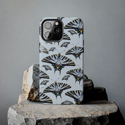 Light Blue Swallowtail Butterflies Watercolor Illustrated Pale Blue Tough Phone Case | Various Models