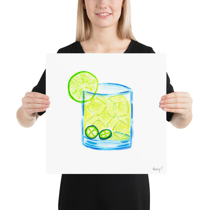 Print | Watercolor Spicy Margarita 16″×16″