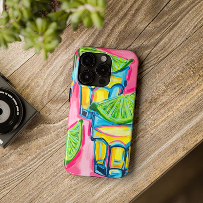 Pink Tequila Shot & Limes Acrylic Tough Phone Case | Various Models Available