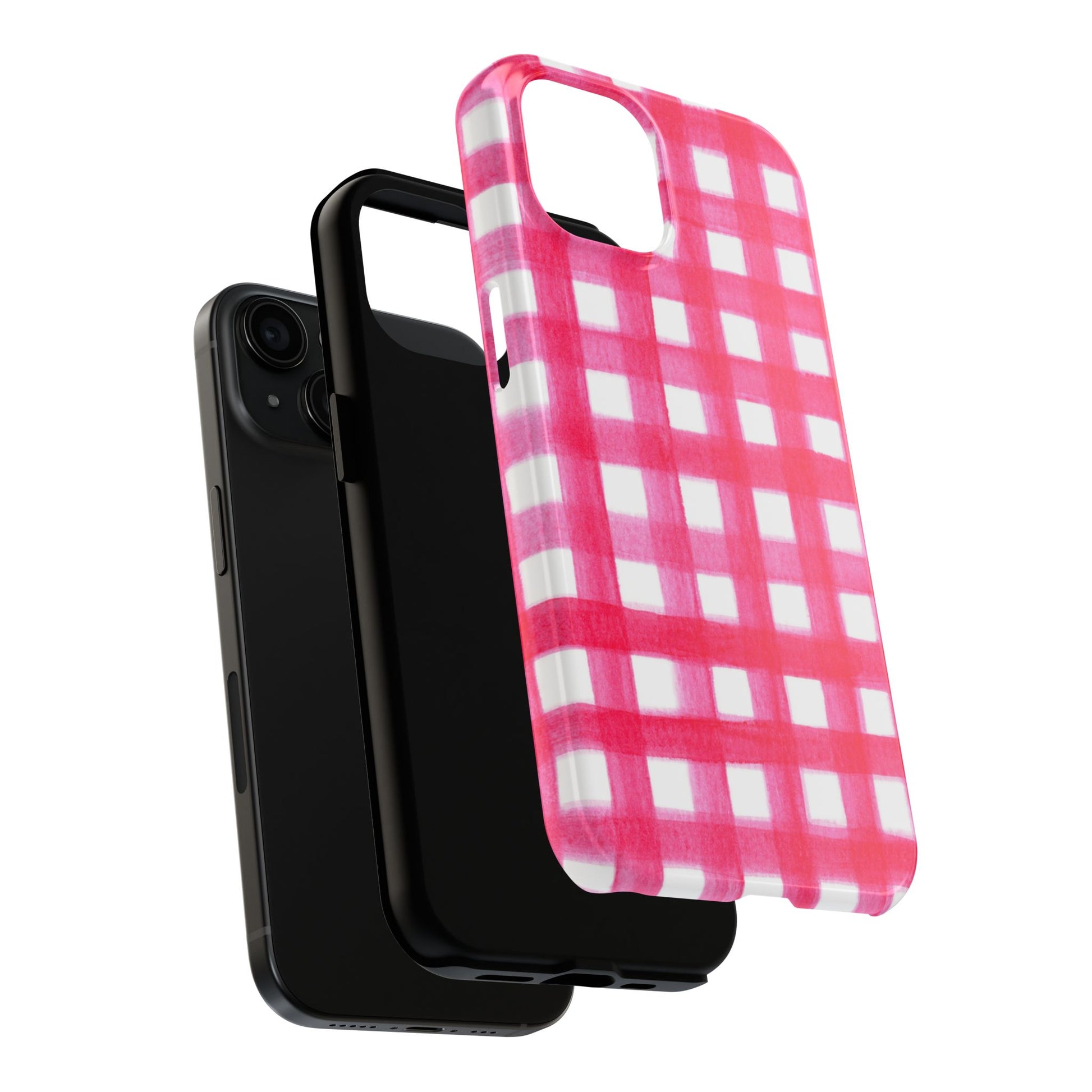 Hot Pink Gingham Watercolor Preppy Tough Phone Case | Various models
