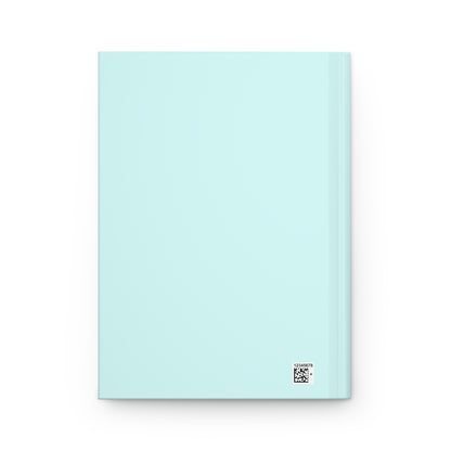 Hot Pink Flamingo Watercolor Illustrated Light Blue Hardcover Journal Matte 8"x 5.75"