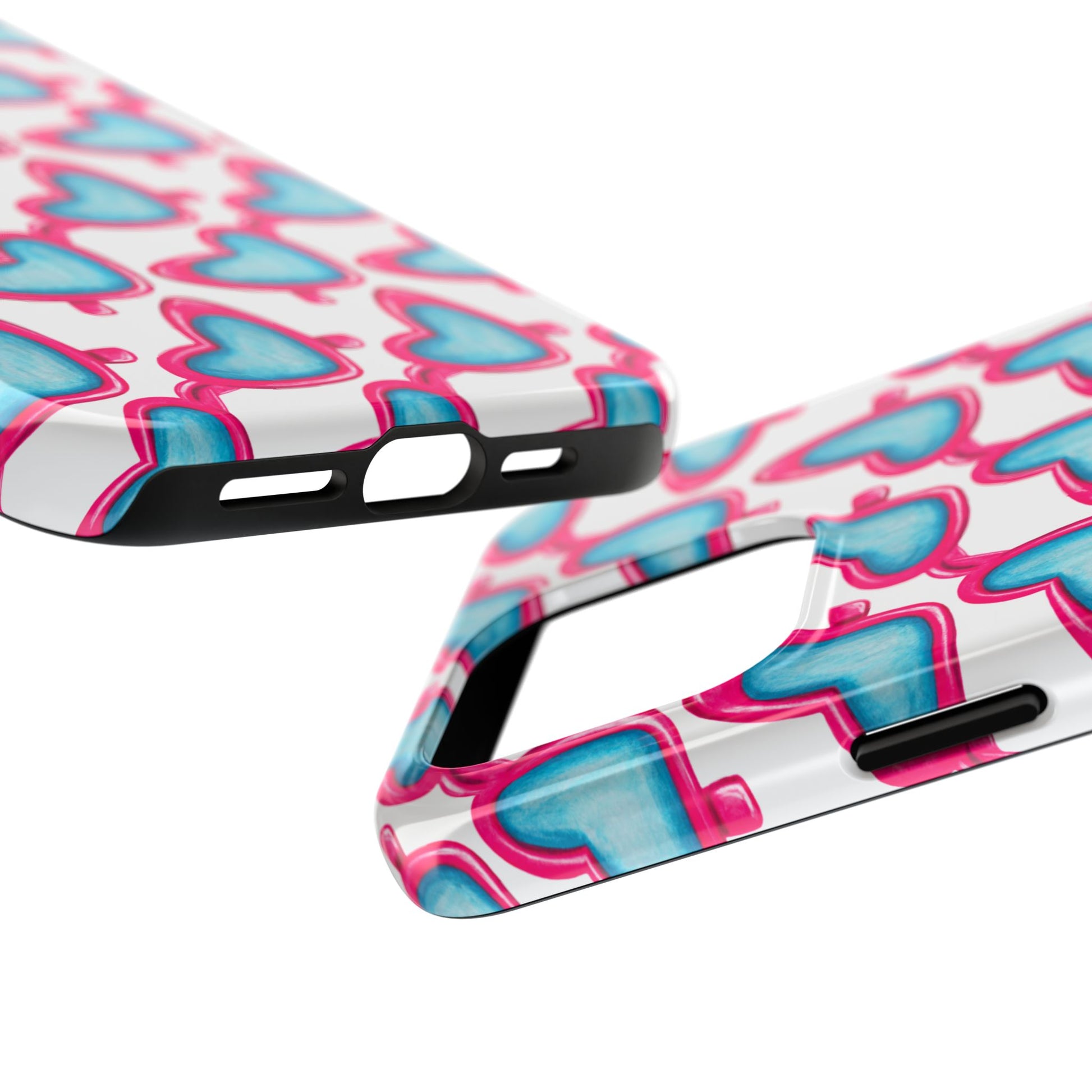 Pink Heart Shaped Sunglasses Watercolor Illustrated Tough Phone Case | Various Models