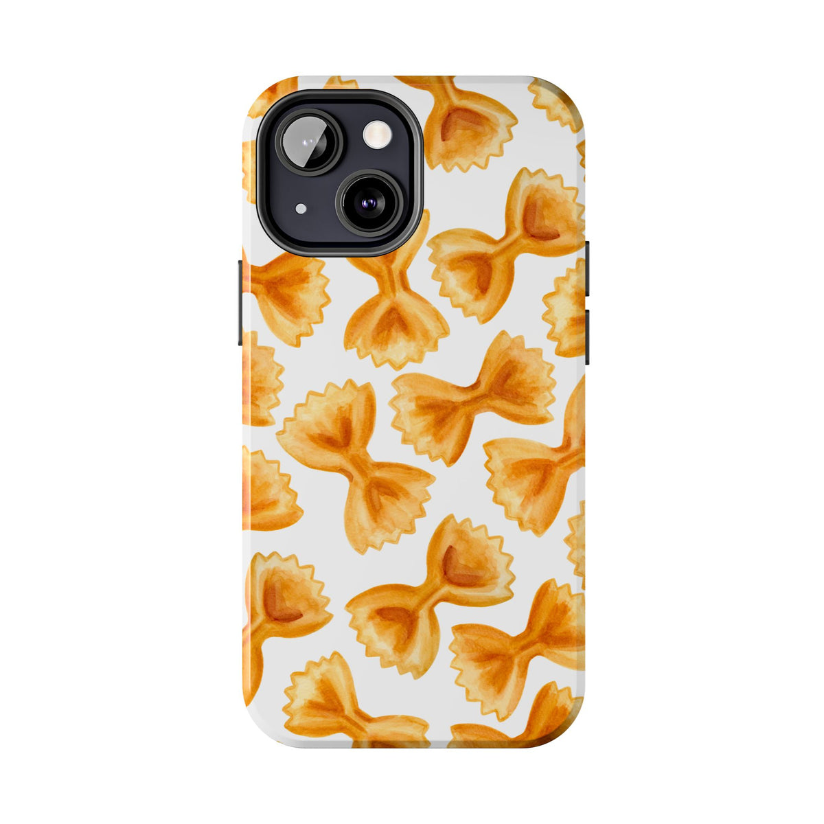 Tossed Farfalle Bow Tie Pasta Watercolor Illustrated White Tough Phone Case | Various Models