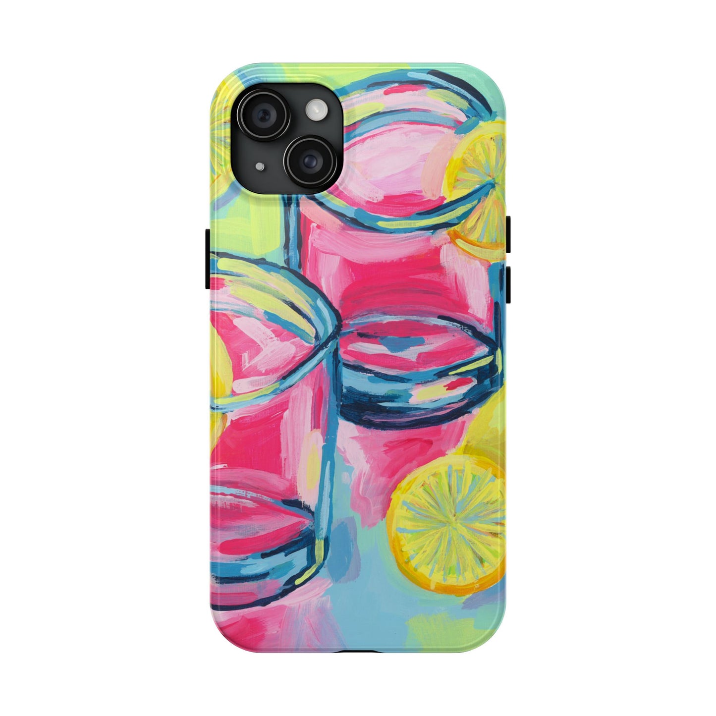 Pink Lemonade Abstract Acrylic Cocktails Tough Phone Case | Various Models Available