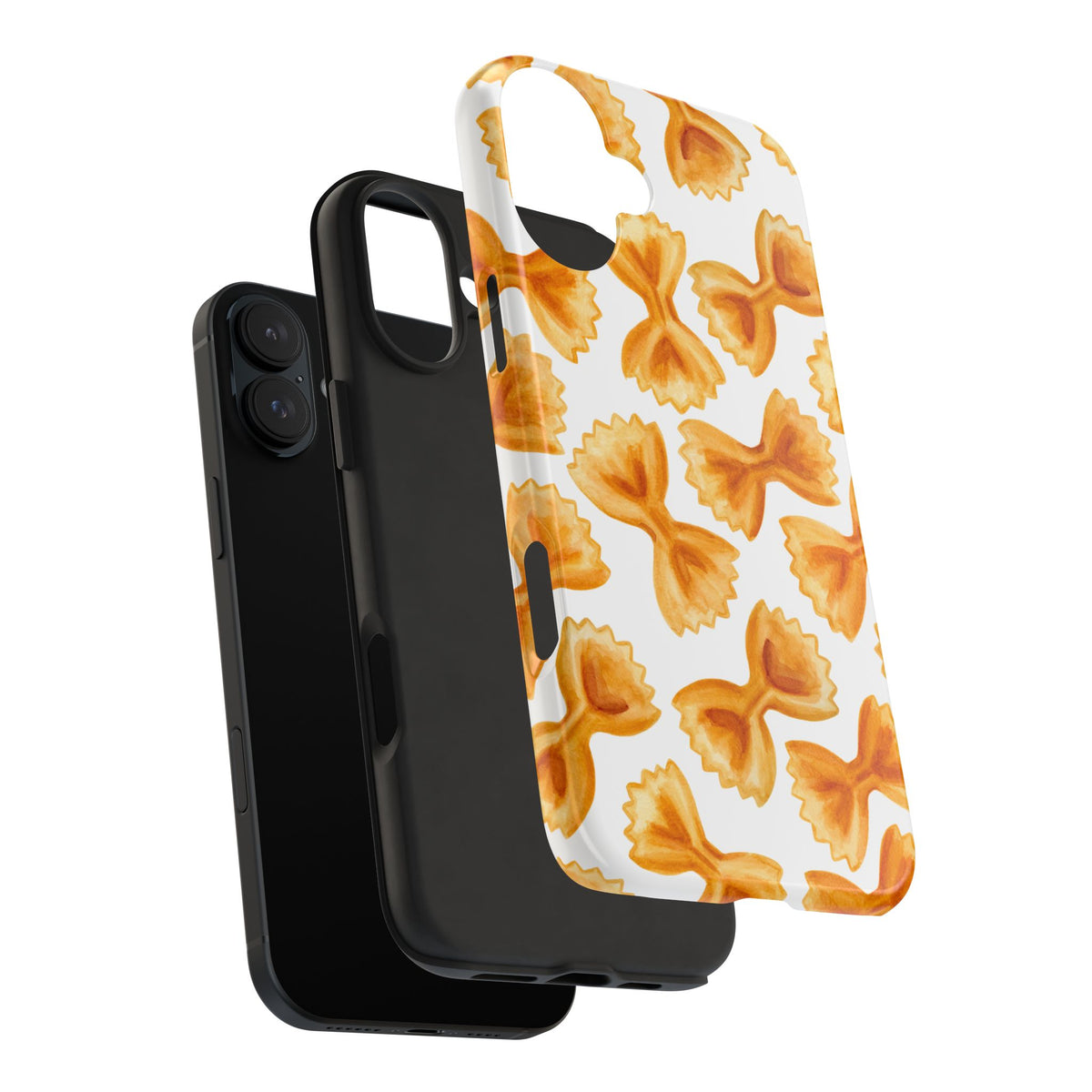 Tossed Farfalle Bow Tie Pasta Watercolor Illustrated White Tough Phone Case | Various Models