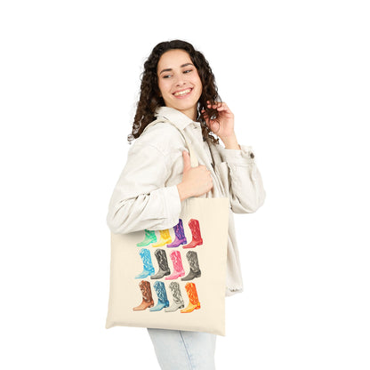 Canvas Tote | 12 Eras Watercolor Cowboy Boot Tote | Music Lover Birthday Bachelorette Gift Hostess