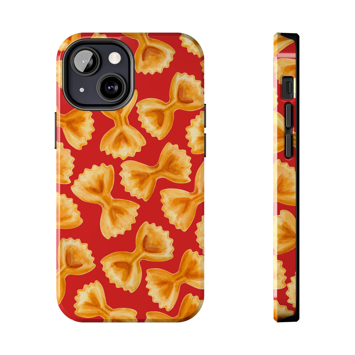 Copy of Tossed Farfalle Pasta Watercolor Illustrated Tough Phone Case | Various Models iPhone 13 Mini