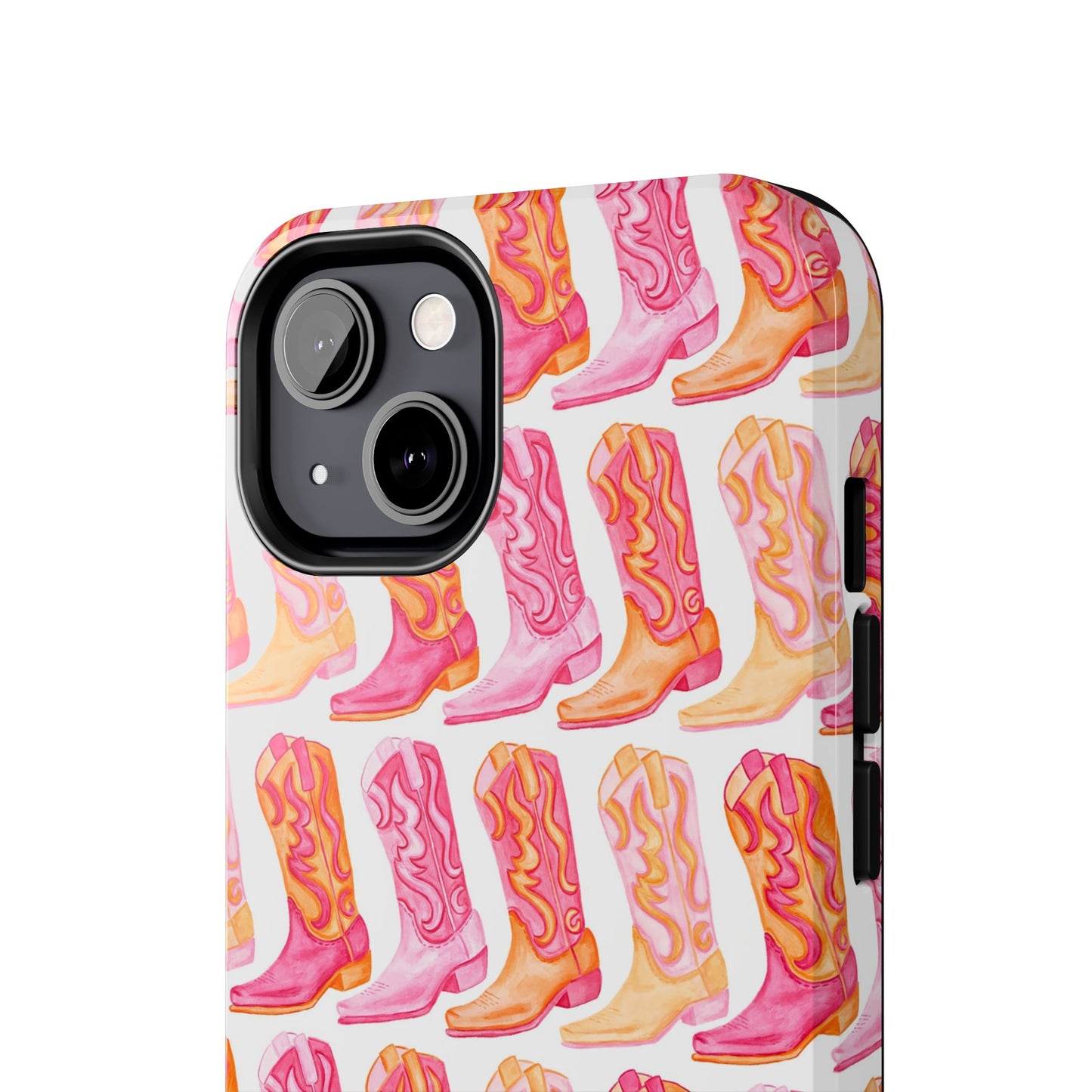 Rows of Hot Pink & Orange Cowboy Boots Tough Phone Cases | Various Models Available
