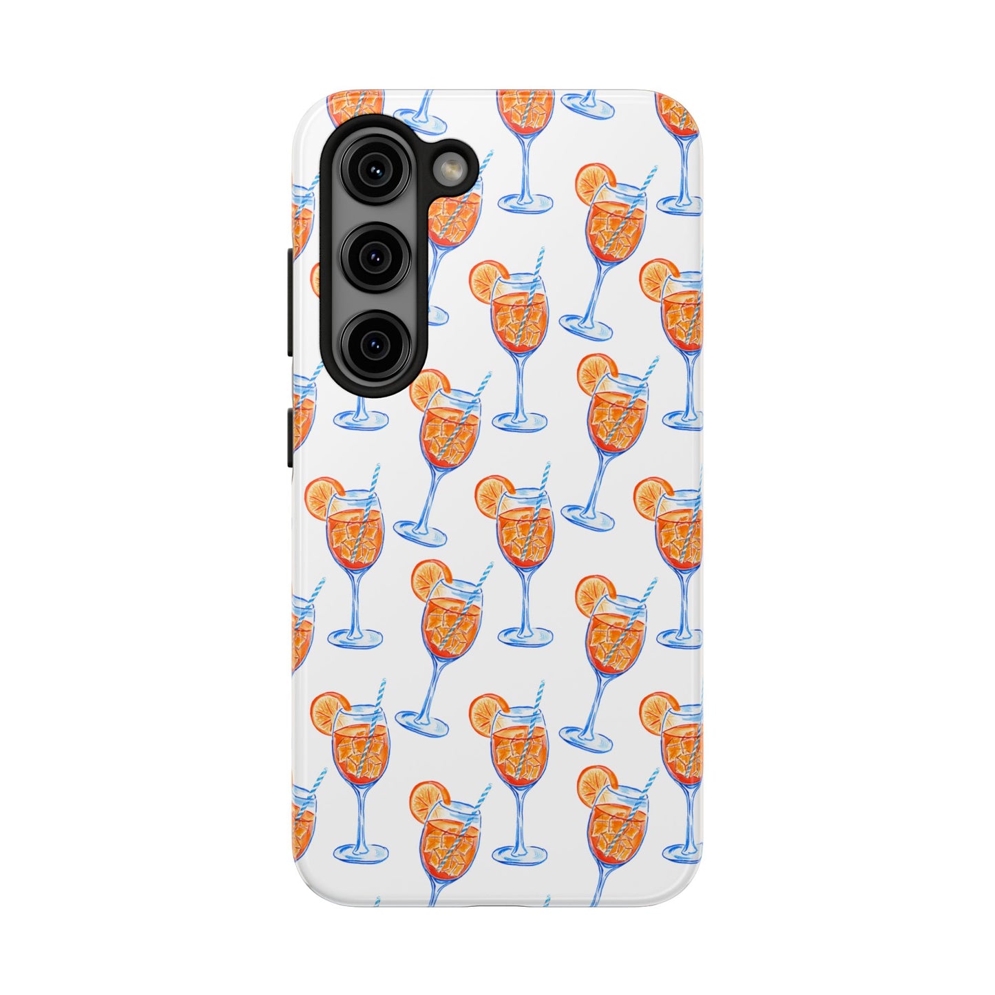 Aperol Spritz Watercolor Patterned Phone Case | Various Models Samsung Galaxy S23