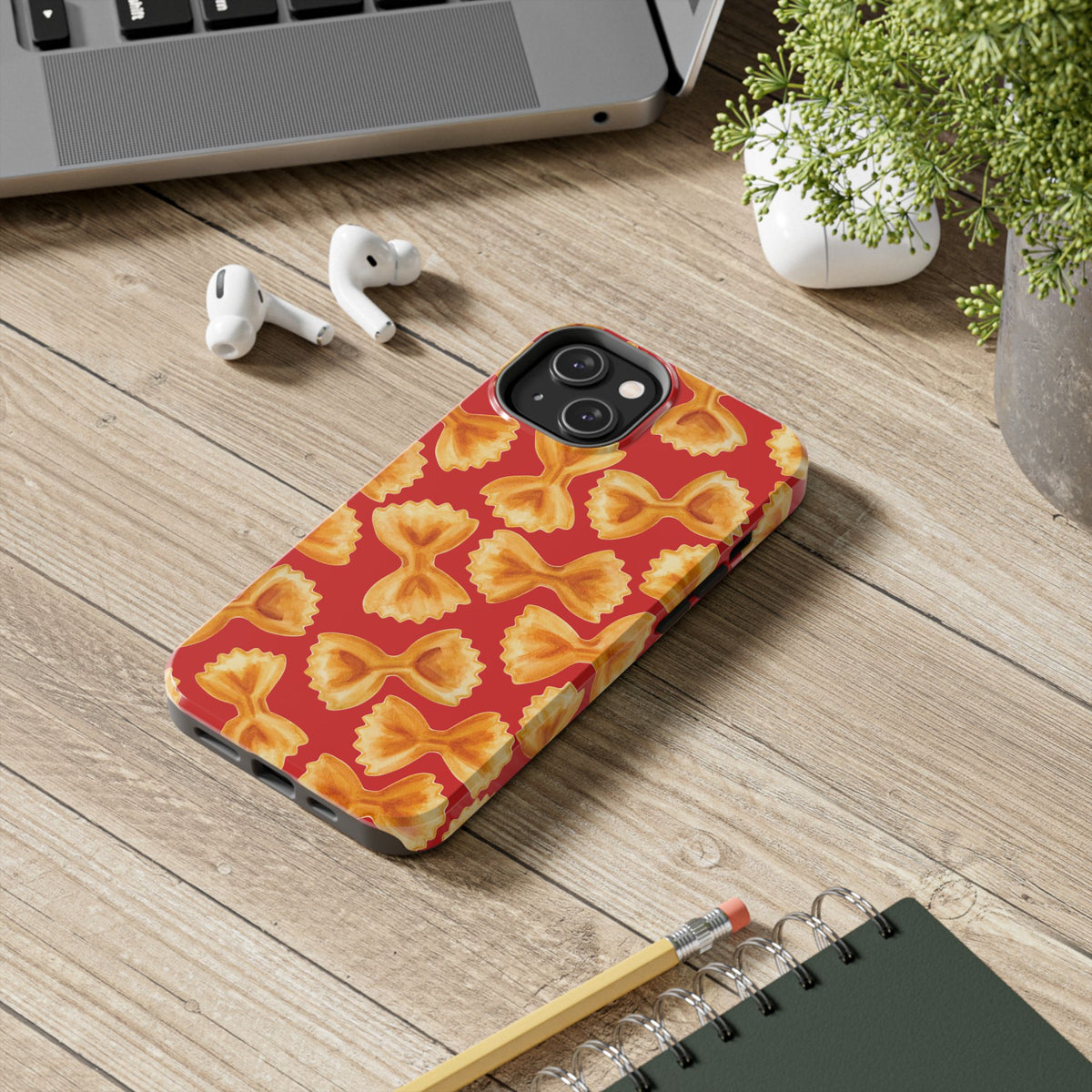 Copy of Tossed Farfalle Pasta Watercolor Illustrated Tough Phone Case | Various Models