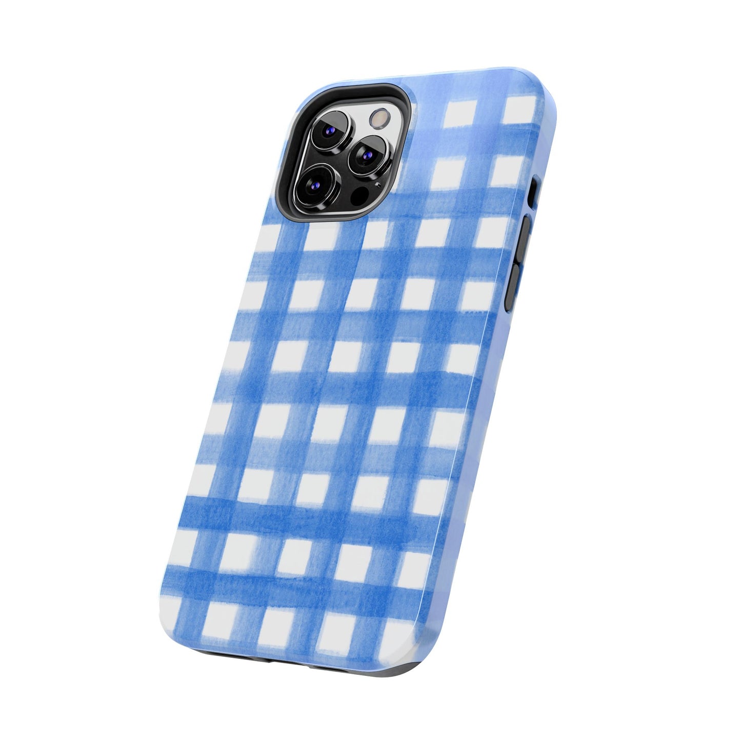 Blue Gingham Watercolor Preppy Tough Phone Case | Various models