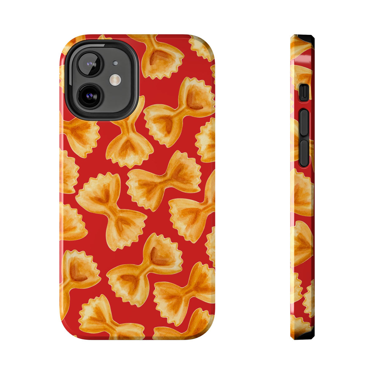 Copy of Tossed Farfalle Pasta Watercolor Illustrated Tough Phone Case | Various Models iPhone 12 Mini