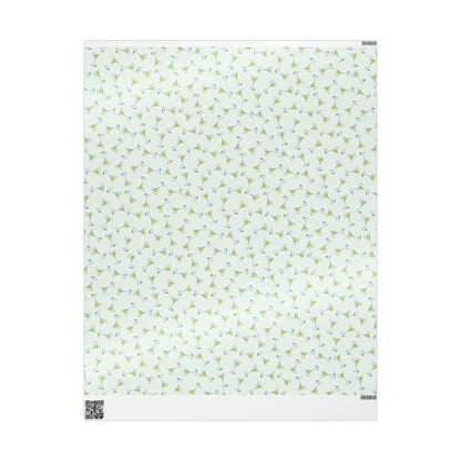 Gift Wrap | Mini Mint Green Watercolor Martini Tossed Pattern | Matte or Glossy | Festive Birthday Bachelorette Cocktail Gift Wrap 30" x 36" Glossy