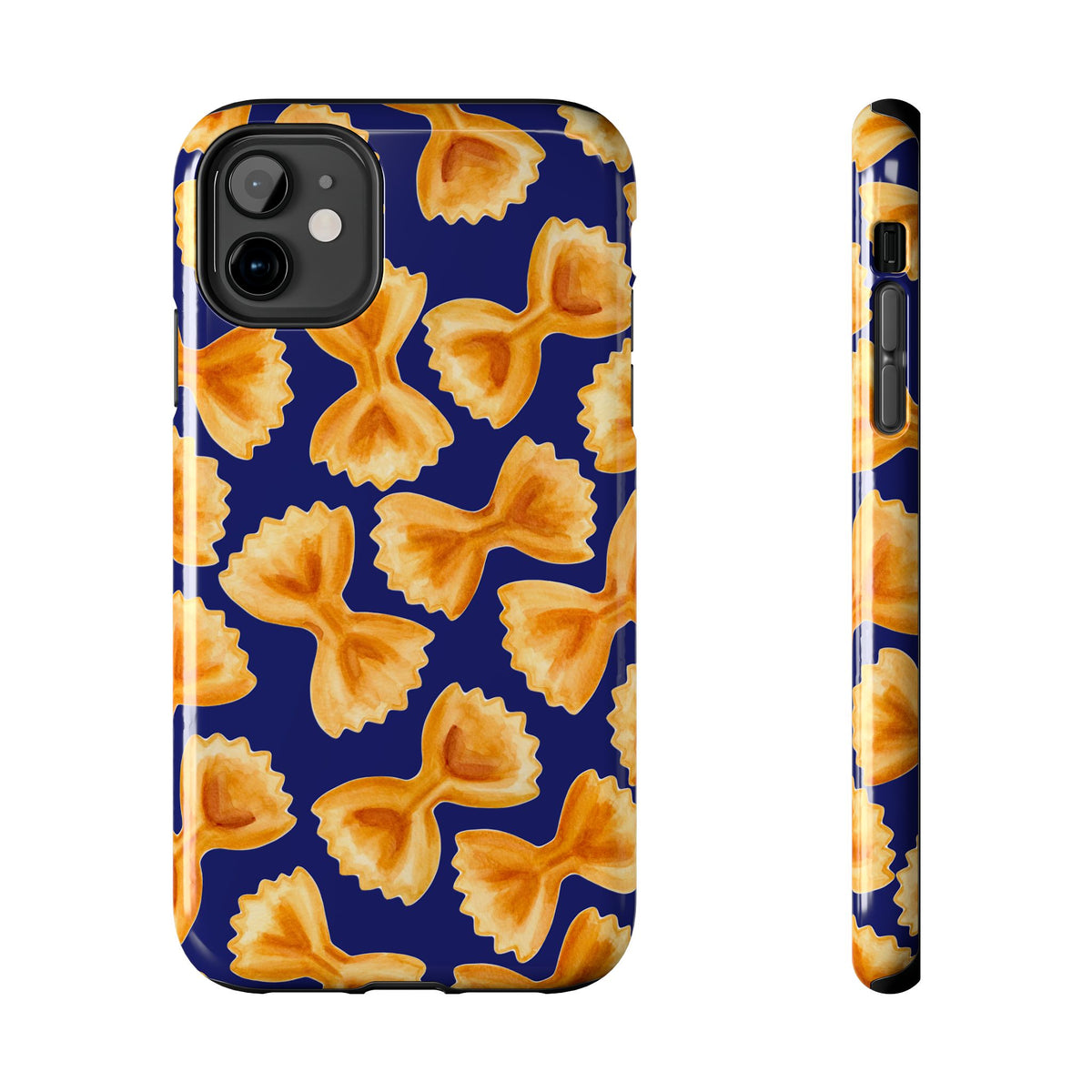 Copy of Copy of Tossed Farfalle Pasta Watercolor Illustrated Tough Phone Case | Various Models iPhone 11