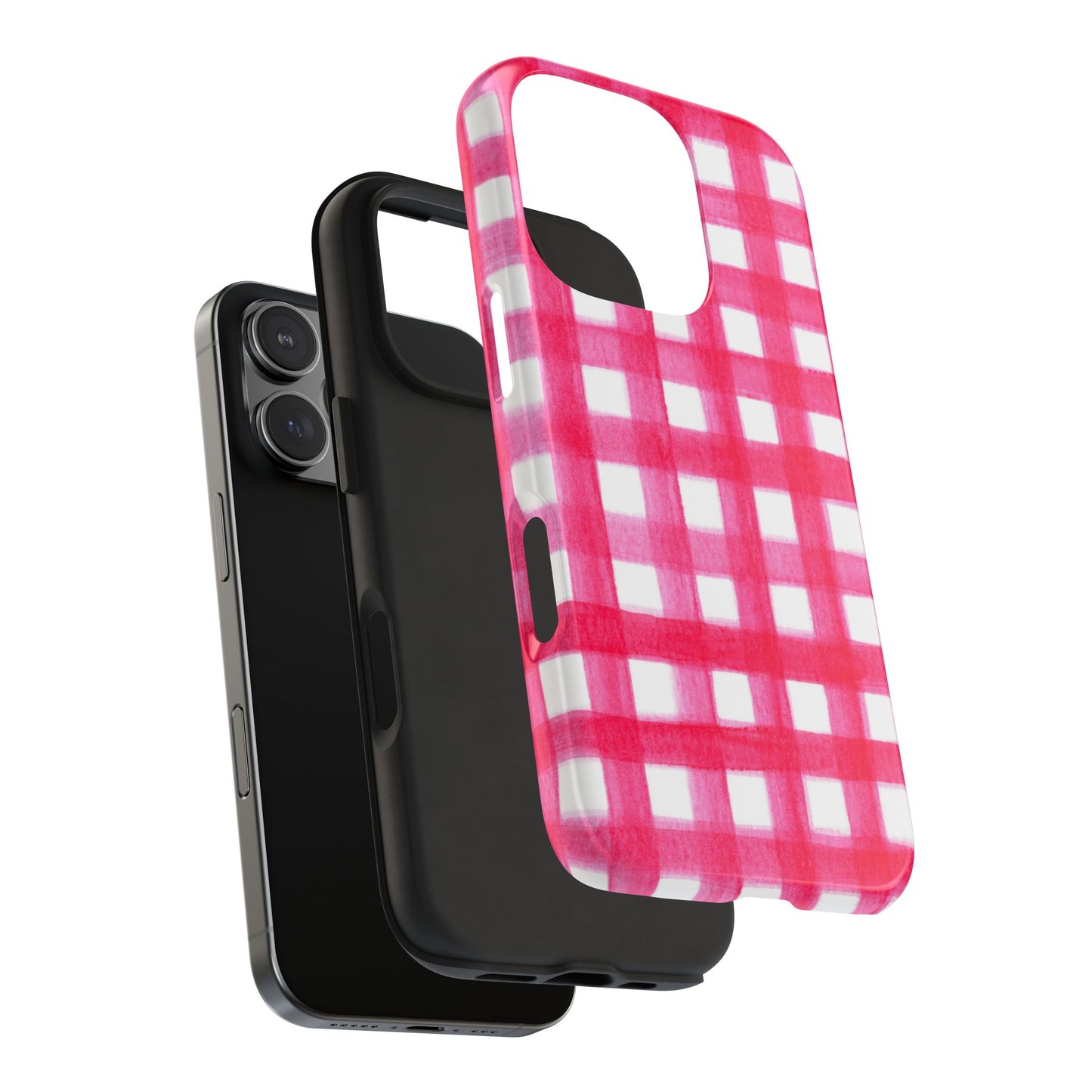 Hot Pink Gingham Watercolor Preppy Tough Phone Case | Various models
