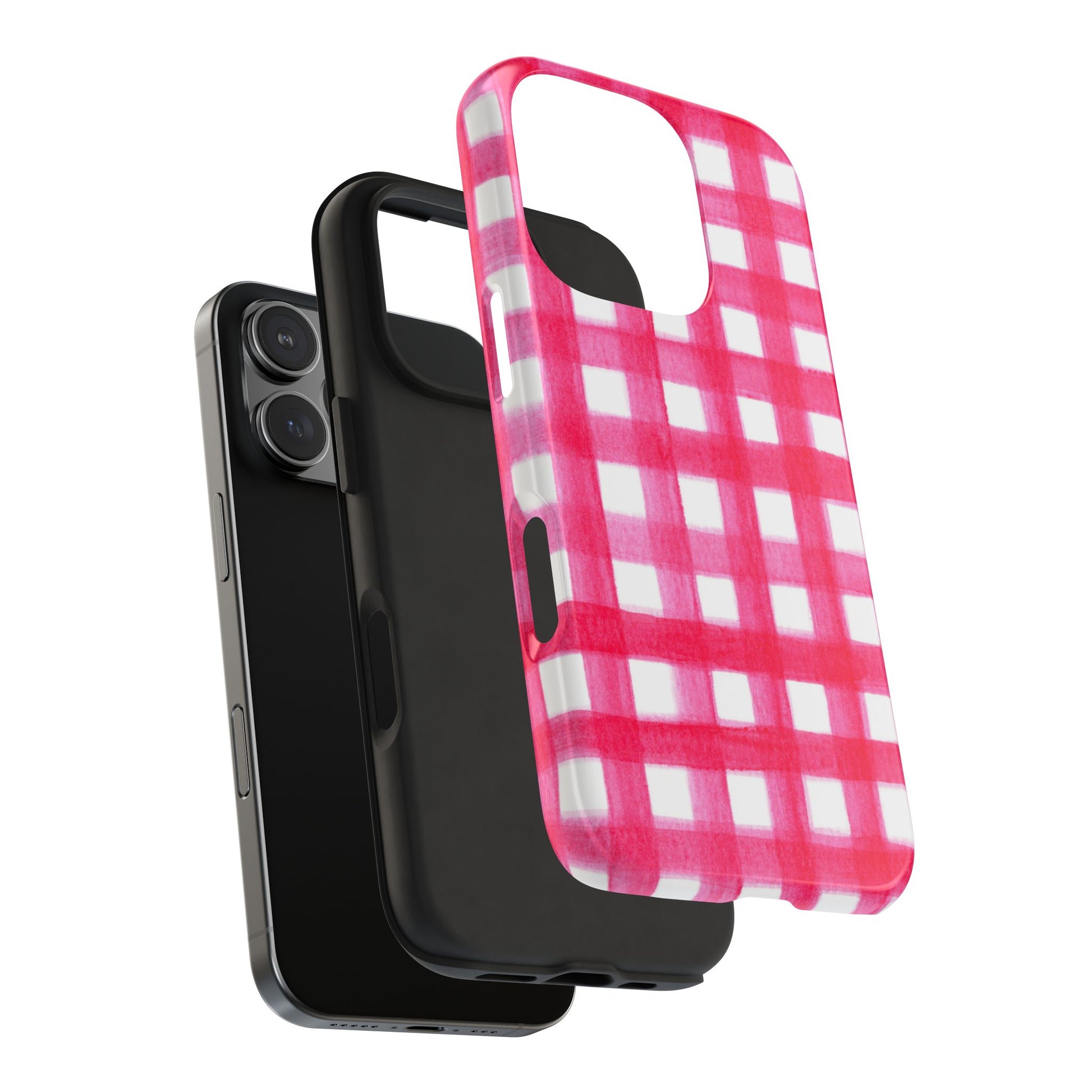 Hot Pink Gingham Watercolor Preppy Tough Phone Case | Various models