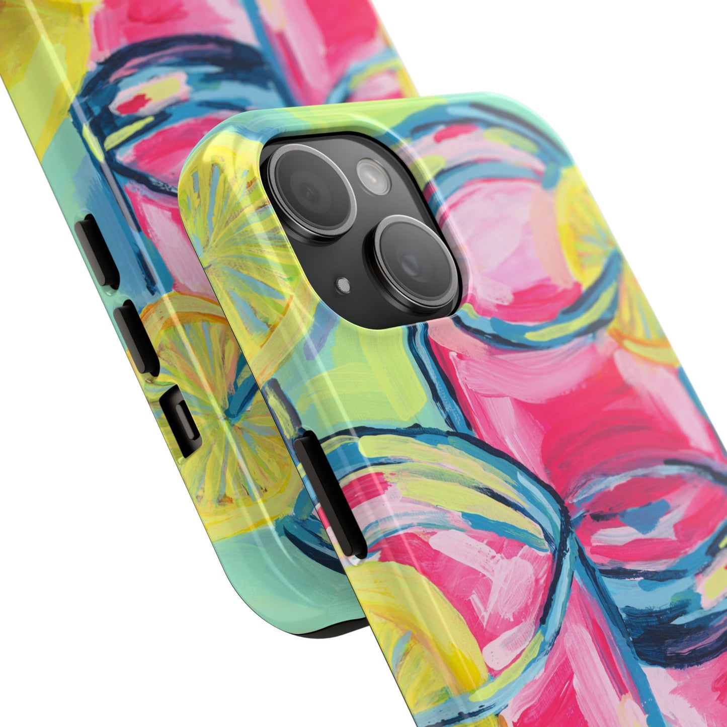 Pink Lemonade Abstract Acrylic Cocktails Tough Phone Case | Various Models Available