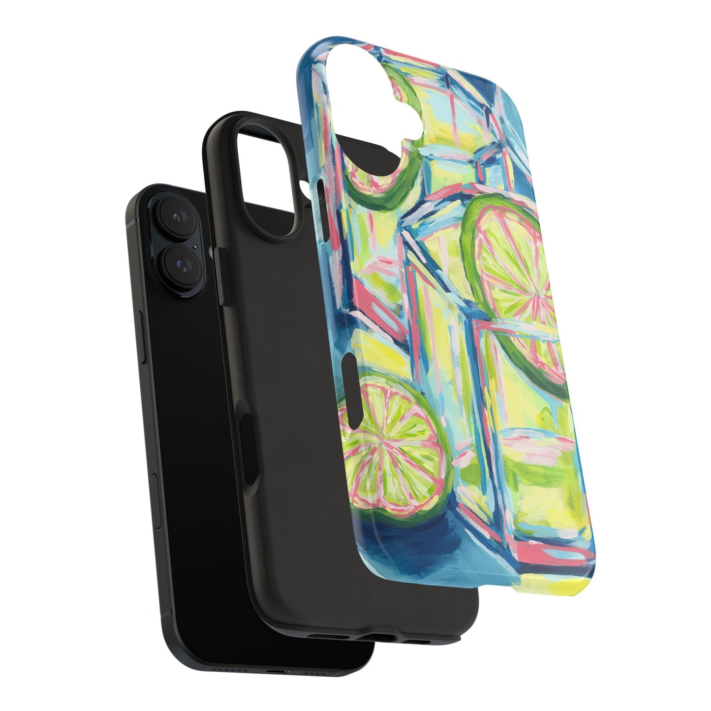 Pink Lime Green Yellow Margaritas Acrylic Tough Phone Case | Various Models Available